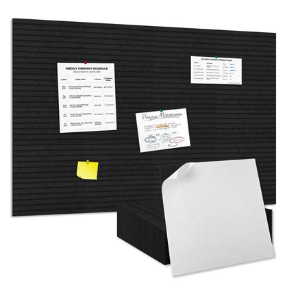 TOMAIX 12-Pack Felt Bulletin Boards (11.8" x 11.8") – Self-Adhesive Wall Tiles with Pushpins; Ideal for Offices, Classrooms, and Home Decor; for Posting Notes, Photos, and Memos(Black)