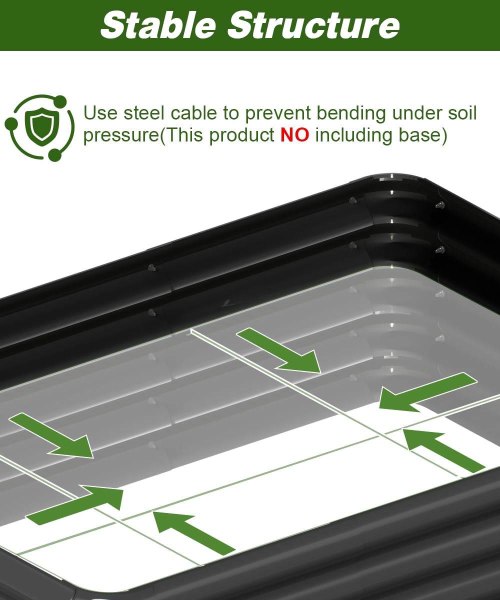 Tigerden 3x1.8x1ft Raised Garden Bed Kit for Outdoors, Rustproof PP Raised Planter Box, Large Garden Box Flower Bed with Press-Fit Assembly, Gardening Containers for Vegetables Flowers Herbs, Balck