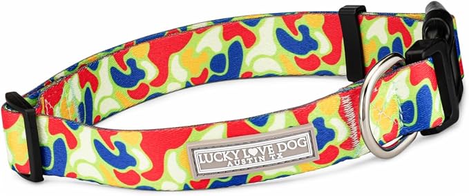 Lucky Love Dog - Adjustable Dog Collar with Easy Click Buckle for Small Dogs, Durable, & Comfortable for Male & Female Dogs, Pet Collar for Puppies & Adult Ones - Oscar, Small