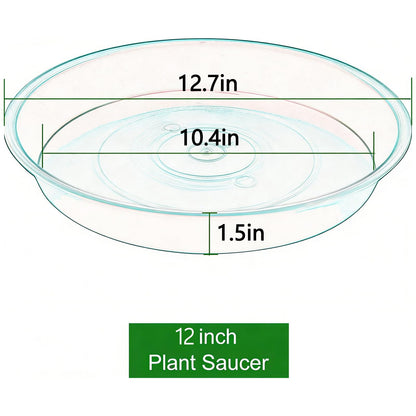 ECOESPTI 3Pcs Plant Saucer Tray, Heavy Duty Plastic Plant Drip Trays for Indoors and Outdoors, 6 8 10 12 14 16 inch Sizes, Flower Plant Water Tray Base (Dark Gray 12")