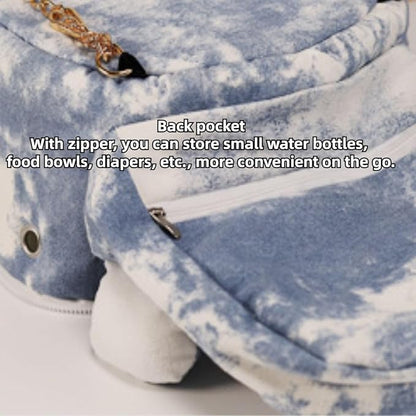 Sugar Glider Travel Pouch Gerbil Hedgehog Portable Travel Carrier Outdoor Hangbag Grey Squirrel Rat Carrier for Small Animal (Grey,Blue,Small)