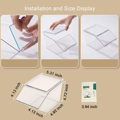 LLGWGL Stackable Tea-Bag Holder Organizer - Box Storage Organizer, Clear Coffee and Tea Organizer for Counter Tops, Kitchen Cabinets, Pantry, 2 Pack