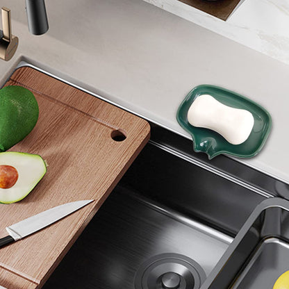 Multi-Color Ceramic Soap Dish for Kitchen or Bathroom, Easy to Clean, Self Draining Soap Holder, Keeps Soap Dry (Green)