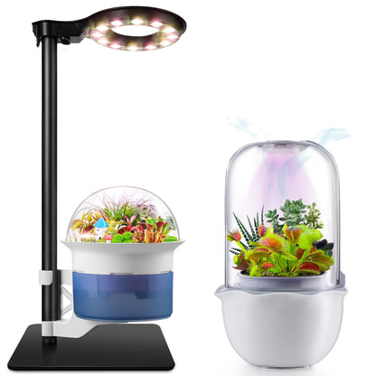 Smart Plant Lights for Indoor Growing,Venus Fly Trap Terrarium Kit with Light&Stand,Self Watering Pots for Indoor Plants,Smart Plant Pot with LED Grow Light&Timer for Succulents,Herbs,Flower