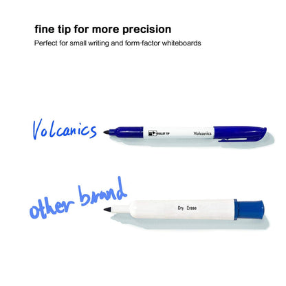 Volcanics Blue Dry Erase Markers Low Odor Fine Whiteboard Markers Thin Box of 12