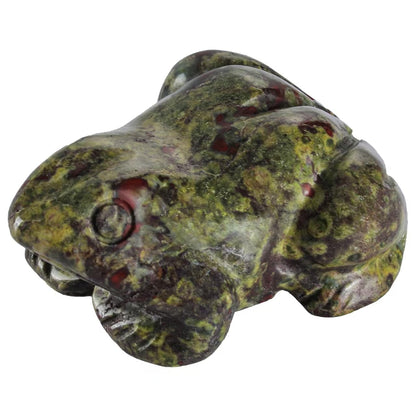 Bosfante 2" Dragon Blood Stone Frog Statue for Vitality & Strength,Frog Figurine for Transformation,Fertility & Abundance,Frog Decor for Homes & Offices