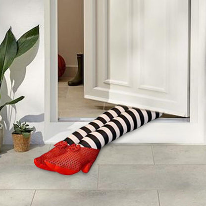 Wicked Witch Legs Prop – Halloween Decoration with Red Shoes, Fake Legs for Haunted House, Indoor & Outdoor Party Decor