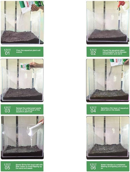 Aquatic Plant Soil, 1000g Aquasoil, Aqua Soil, Aquarium Plant Substrate Fish Bottom Plant Sand Mud for Root Growth of Most Types of Grass