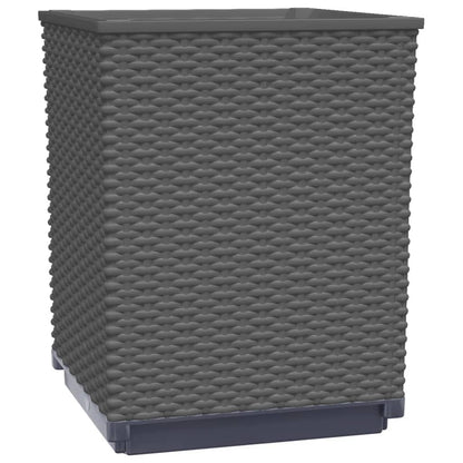 Todiikf Planter Box Set 2 Pack 11.8x11.8x14.6 in. Black Square PP Outdoor Garden Planter Boxes for Balcony, Patio & Garden