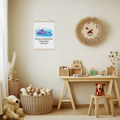 Whale Shark Decor Wall Art Poster Hanger, Christian Bible Verses Wall Hanging Banner for Room Bathroom Nursery, Posters Hangers, Whales Shark Lovers Gift for Women