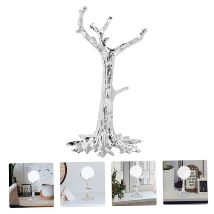 Hemobllo Creative Tree Branch Shape Crystal Ball Base Display Rack Premium Iron Ore Stand for Crystal Balls Delicate Sphere Holder for Home Decor Compact Elegant Pedestal for Desk Table