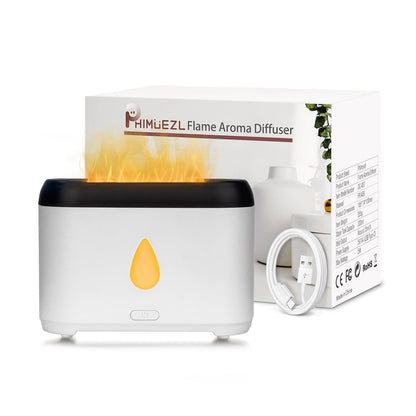 Flame Diffuser for Essential Oils, 200ml Ultrasonic Aroma Diffusers with Cool Mist, Aromatherapy Diffuser with Auto-Off Protection, Small Humidifier for Home,Office,Bedroom,Gift (Black)