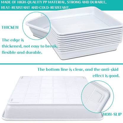 LNQ LUNIQI 10 Pcs 6 Inches Square Plastic Plant Saucer Flower Pot Bottom Seat Flower Pot Tray Thick Plastic Drip Tray for Garden Potted Water Drips and Soil （White）
