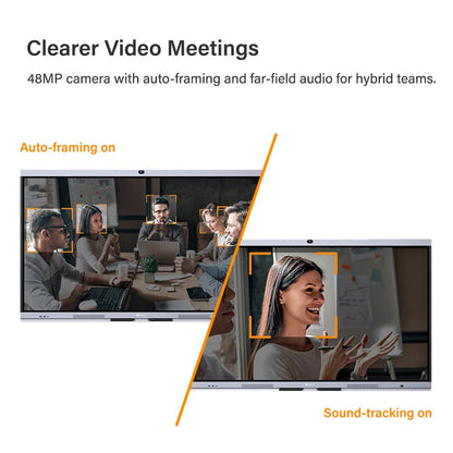 AG Neovo 65" Smart Board with Camera and Microphone, Google EDLA Certified Interactive Whiteboard for Business, Android 13, 4K Resolution, Wireless Screen Sharing, Digital Whiteboard (IFP6504P-AO)