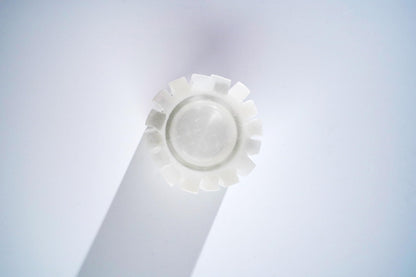 Natural Selenite Candle Holder for Tea Lights Irregularly Arranged Selenite Wand Candlesticks - Elegant Home Decor (Round Candle Holder)