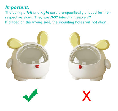 BeeChamp Cute Bunny Mini Trash Can with Lid - Small Cartoon Rabbit Desk Organizer, Storage Box for Kids Room, Office, Bathroom - Adorable Waste Bin for Home & School (Pink)