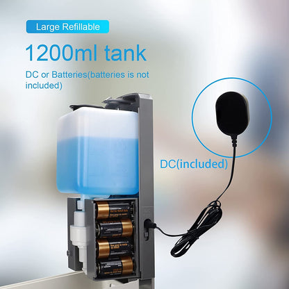 AETTL Soap Dispenser,Touchless Automatic Foaming Hand Sanitizer Dispenser Wall Mount, 40oz Motion Sensor Foam Liquid Refill Bottle Sanitizer Dispensing for Bathroom Kitchen Home