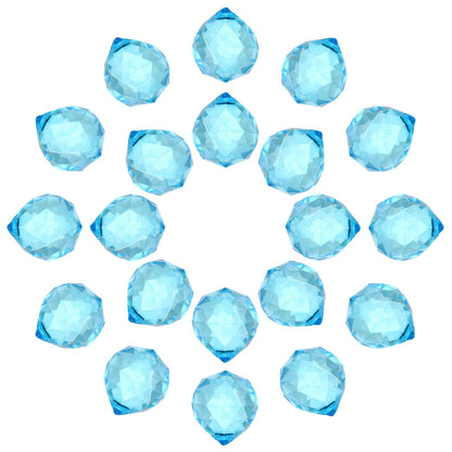 MECCANIXITY 20Pack Crystal Ball Prism, 20mm/0.8" Decorative Ball Sun Shine Catcher Suncatcher Beads for Chandelier Window Wedding Decoration Home Decor, Light Blue