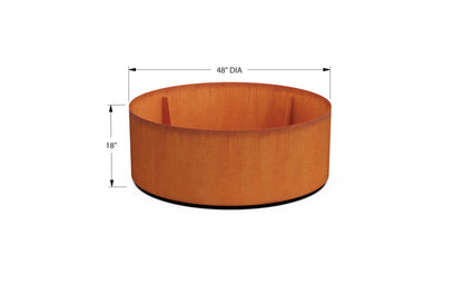 PLANTERCRAFT Corten Steel Metal Planter Box, Round Sizes, Modern Garden Steel planters for Commercial and Residential Outdoor Use.