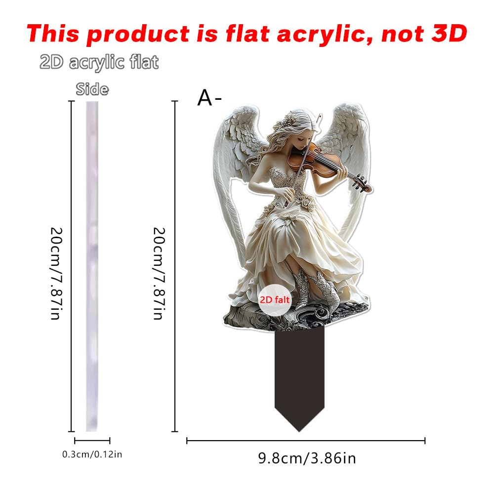 YUEYINGMG Garden Decor, Acrylic 2D Stake, Pot Plants Garden Yard Lawn Outdoor Fairy Statue Ornaments, Fairy Garden Accessories Decoration (Style B)