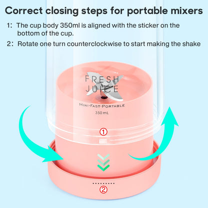 MIAOKE Portable Blender,Fashion Portable Blender for Shakes and Smoothies 11.8 Oz,Magnetic USB Fast Charging Mini Mixer Bottle,Take It for Traveling, Outdoor, Gym, Office, Cars, Gift -PK