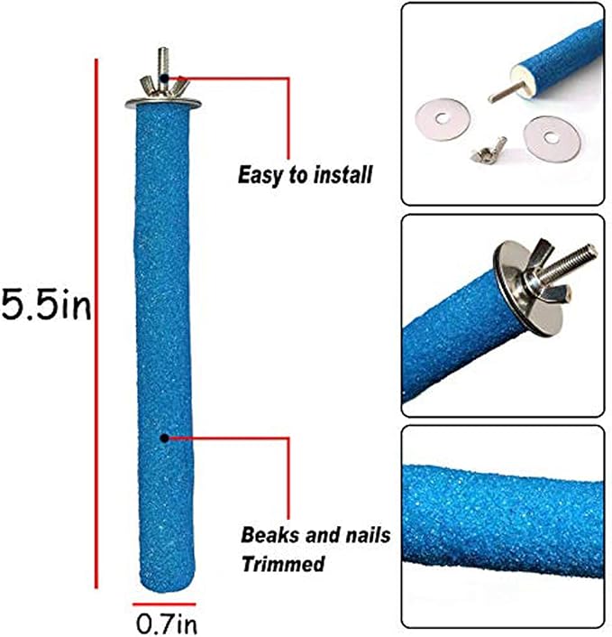 PINVNBY Stainless Steel Food Bowls for Birds,Bird Feeding Dish Cups Parrot Water Feeder Bowl with Clamp Holder Paw Grinding Perches for Budgies Parakeet Macaw Small Animal(5 Pack)