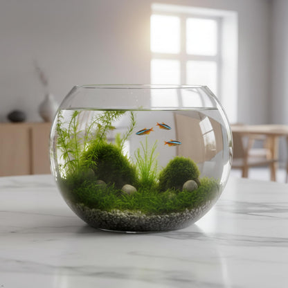 1 piece Bowl Glass Vase,Bubble Bowl, Fish Bowl for Wedding, Lotus hydroponic Plants, Home Decoration, can be Used as a Fish Tank (7.9IN)