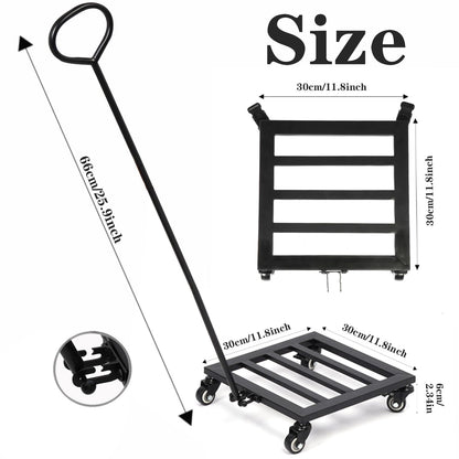 Goooxim Heavy Duty Plant Caddy with Wheels 12Inch - 200lb Weight Capacity - Steel Rolling Plant Stand for Indoor and Outdoor Use - Lockable Wheels - Black