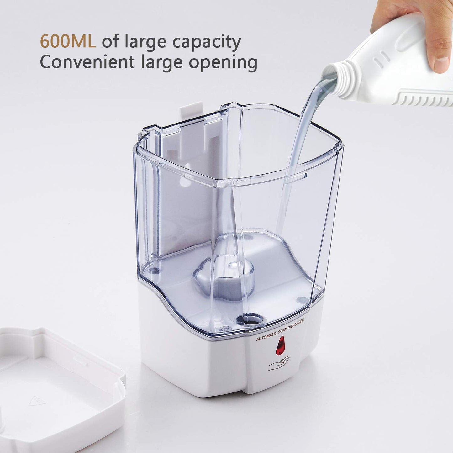 interhasa! Soap Dispenser, Touchless Hand Sanitizer Dispenser Wall Mount Automatic Kitchen Soap Dispenser for Commercial Home, Office, 600ml/20oz