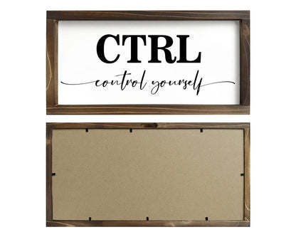 Pinetree Art Motivational Wall Decor for Office, Set of 3 Rustic Wooden Framed Signs, CTRL ALT DEL Inspirational Wall Art for Home Office, Classroom, Desk Wall, Positive Mindset Decor, (6"x12"x3)