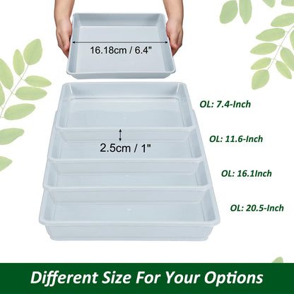 PATIKIL Plant Saucer Tray, 15 Pack 7 Inch Plastic Square Plant Saucer Flower Planter Drip Tray for Indoors Outdoors Patio Balcony, White