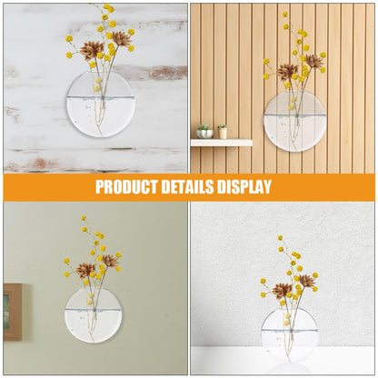 GOOHOCHY 2pcs Wall Hanging Hydroponic Glass Vases Flat Plant Terrarium for Indoor Plant Wall Decor Home and Office