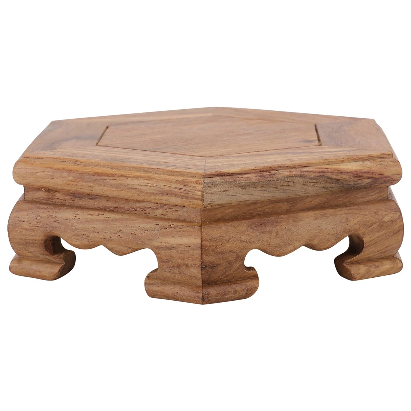 Cabilock Rosewood Base Decorative Flowerpot Stand 4.72 Inch Round Wooden Display Pedestal for Indoor Outdoor Plant Holder Home Garden Decor
