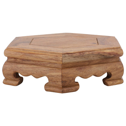Cabilock Rosewood Base Decorative Flowerpot Stand 4.72 Inch Round Wooden Display Pedestal for Indoor Outdoor Plant Holder Home Garden Decor