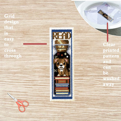 FREEBLOSS 22 * 8cm 6 Set Cross Stitch Bookmark Kits Books Cross Stitch Patterns DIY Bookmarks Cross Stitch Kits Stamped Embroidery Bookmarks Kit Counted Cross Stitch Kits for Beginners
