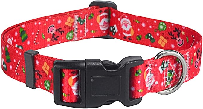Mihqy Christmas Dog Collar - Premium Adjustable Dog Collar for Small Medium Large Dogs (Christmas,XS)