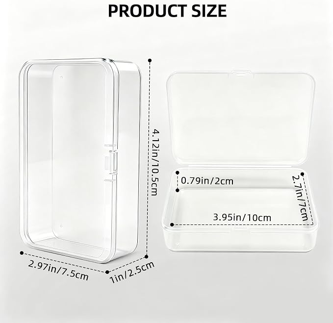 Blank Card Case, 4 Pack Clear Plastic Card Deck Box , Unbreakable, Highly Transparent , Snap-Button Design for Easy Access , Compact Playing Card Storage Box for Trading Cards, Business Cards & More