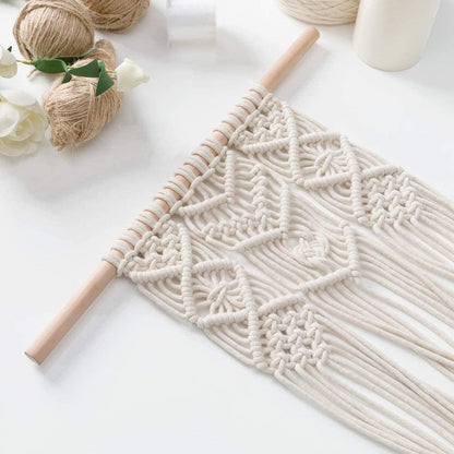 JOIZPAPA Macrame Plant Hanging Planter Hanger with Wood Dowel Cotton Rope Triple Wall Home Decor 33 Inch