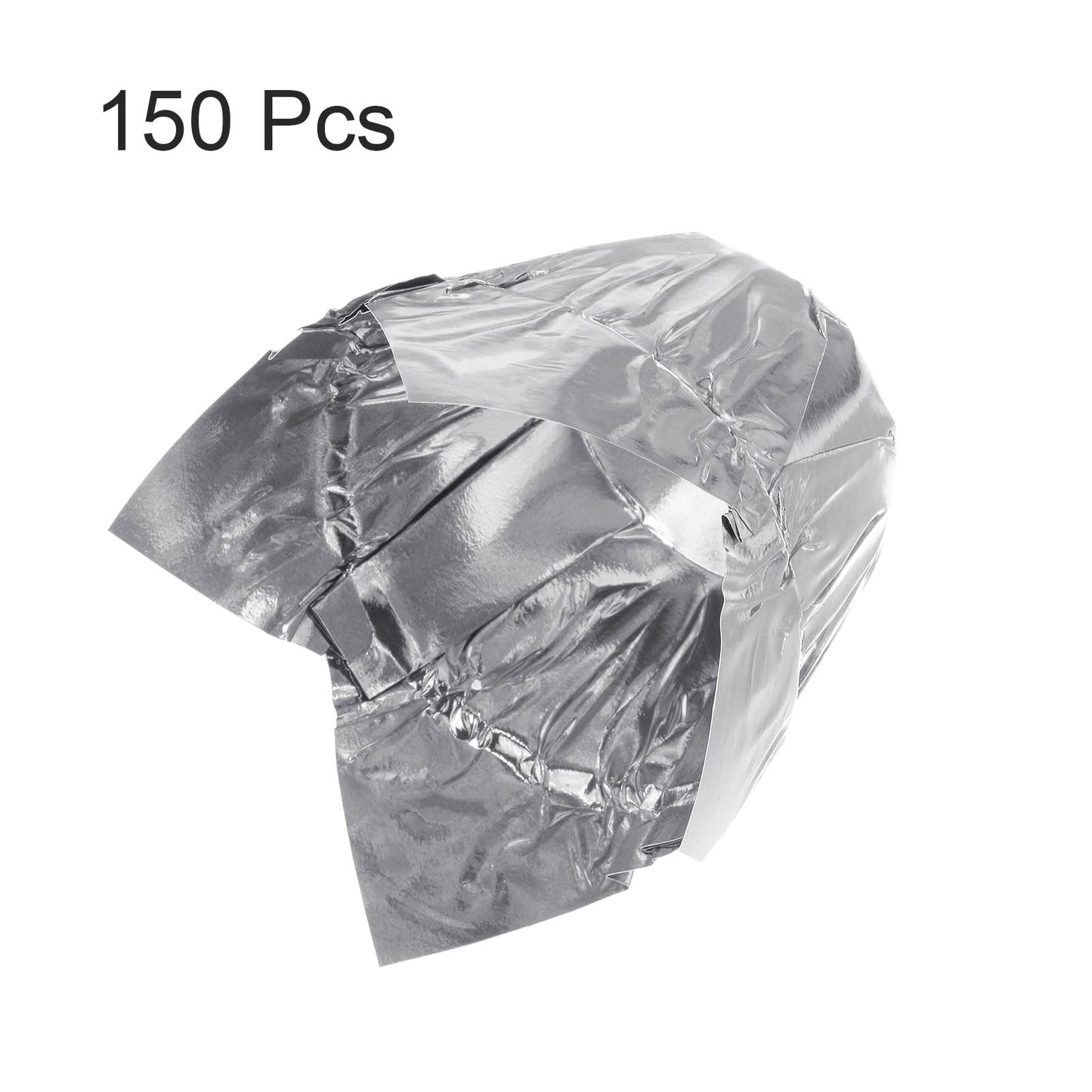 HARFINGTON 150Pcs Tulip Cupcake Liners Standard Aluminum Foil Baking Cups Greaseproof Wrappers Disposable for Birthday Banquets Party, Silver Tone