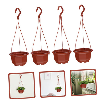 Toyvian Hanging Flower Pots with Hooks, 15 Sets Plastic Plant Pots for Chlorophytum Indoor Outdoor Hanging Planters for Balcony Garden Patio Decor Stylish Round Design