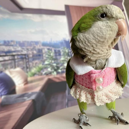 Bird Costume Bird Diaper Flight Suit Bird Pink Top Bird Clothes Cosplay Photo Prop for Parrots Lovebird Parakeet Cockatiel Small Animals Apparel (Caique)
