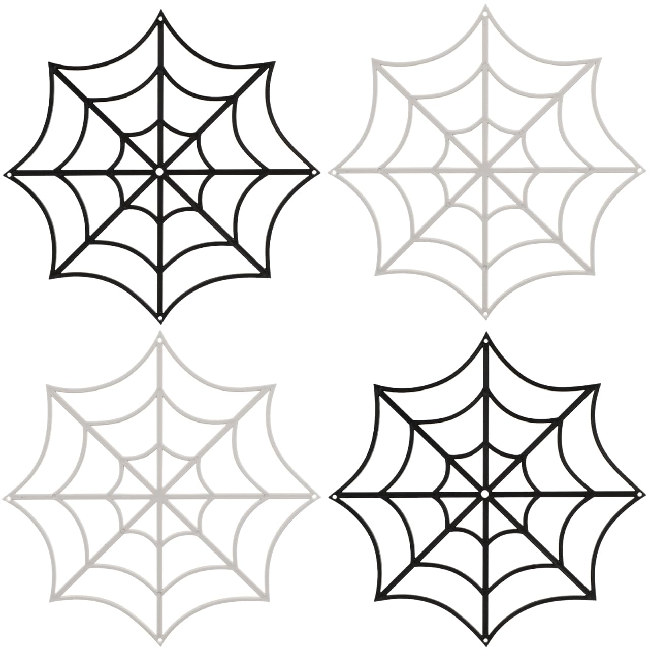 BESTOYARD 12Pcs Halloween Spider Webs Decorations, 8-Inches Fake Cobwebs, Plastic Props for Haunted House, Outdoor Wall, Yard, Porch