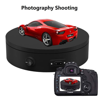 Motorized Photography Turntable, Automatic Revolving Platform Perfect for 360 Degree Images,Professional for Shop Display Stand,Product Display or Cake Display,55lb Load Dia 7.8inch- Black