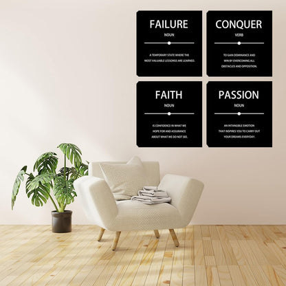 Motivational Canvas Wall Art Picture for Bedroom Home Wall Decorations for Living Room Inspirational Office Wall Decor Black Wall Painting Canvas Framed Home Wall Decor 12"x12"x4