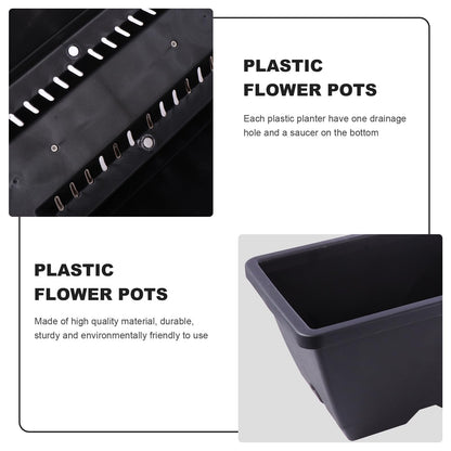 ERINGOGO Rectangular Garden Planter 19.68 Inch Plastic Plant Pot with Drainage Hole and Saucer for Indoor Outdoor Use Balcony Patio Herb Vegetable Container