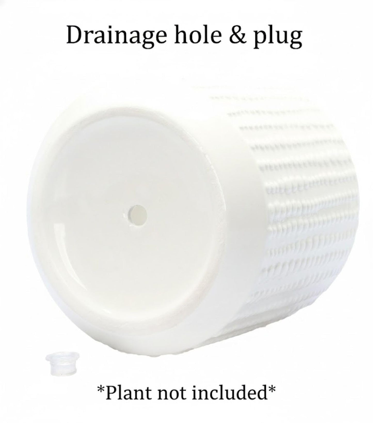 Arktiva Ceramic Planter Pot with Drainage Hole, 5 Inch Dia, Indoor and Outdoor, Home Patio Garden, Plants Flower Succulent, Textured Round (White)