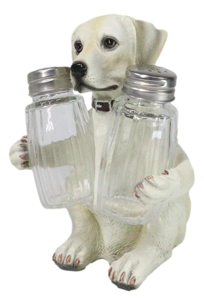 Ebros Pup And Spice Cute Wide Eyed Labrador Puppy Dog Hugging Glass Salt And Pepper Shakers Holder Figurine Whimsical Cartoon Pet Fawn Labradors Decor Statue