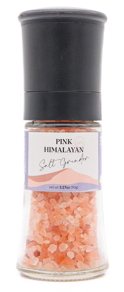 Himalayan Secrets Pink Salt Coarse Grinder - Natural Gourmet Cooking Salt, Kosher Certified, Unrefined, Mineral Rich, Bold Flavor, No Additives, Refillable Container with Ceramic Mill (3.17 oz)