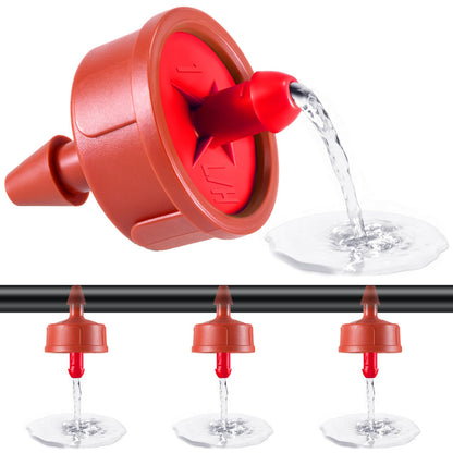 100 PCS 4 GPH Pressure Compensating Drip Irrigation Spot Dripper, Max Flow Drip Irrigation Emitters Heads for Dry Soil Thirsty Plants, Irrigation Drippers Parts for Arid Area Outdoor Irrigation