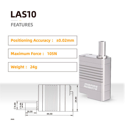 INSPIRE ROBOTS LAS High Precision Micro Linear Servo Actuator,Stroke 10mm,Force 23.6lbs(105N), Drive&Control Integrated| for Robotics,Industrial Automation,Biomedical Instrument,Education|LAS10-021D